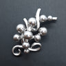 Silver Faux Pearl Brooch
