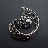 Black Crystal Brooch