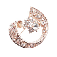 Rose Gold Colour Crystal Brooch