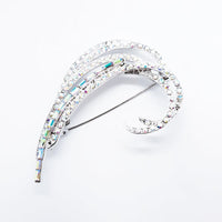 AB Crystal Brooch White Gold