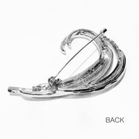 AB Crystal Brooch White Gold