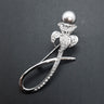 Faux Silver Pearl Bud Brooch