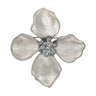 Gun-metal Colour Big Flower Brooch