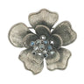 Gun-metal Colour Small Flower Brooch Matte