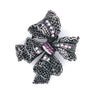 Crystal Lace Bow Brooch Amethyst
