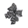 Crystal Lace Bow Brooch Black