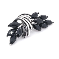 Black Colour Boat Crystal Brooch