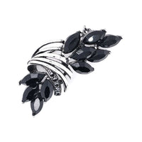 Black Colour Boat Crystal Brooch
