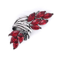 Red Colour Boat Crystal Brooch