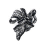 Black Colour Crystal Small Ribbon Brooch