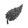 Crystal Leaf Brooch Black