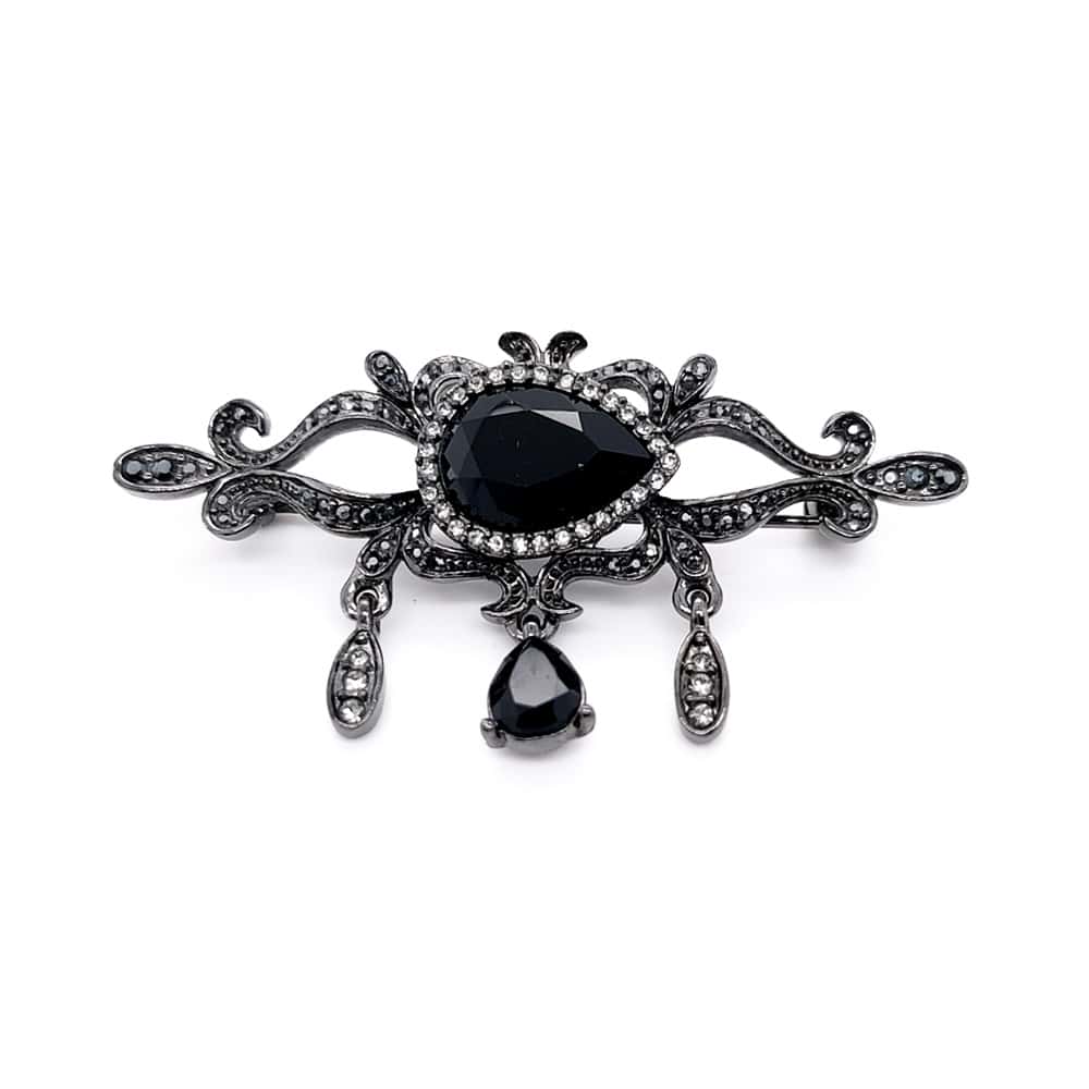 Black Colour Crystal Charm Brooch