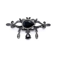 Black Colour Crystal Charm Brooch
