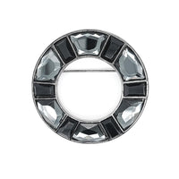 Doughnut Shape Crystal Brooch Black