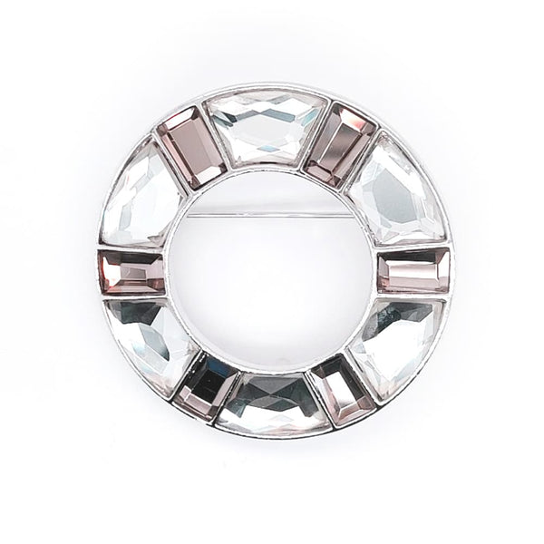 Doughnut Shape Crystal Brooch