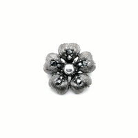 Faux Pearl Flower Small Support Brooch Black