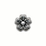 Faux Pearl Flower Small Support Brooch Black