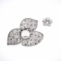 Faux Pearl Flower Small Support Brooch