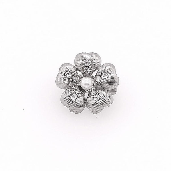 Faux Pearl Flower Small Support Brooch