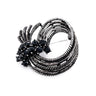 Black Colour Crystal Brooch Gun Metal