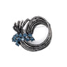 Blue Colour Crystal Brooch Gun Metal