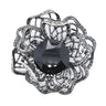 Black Round Crystal Big Brooch