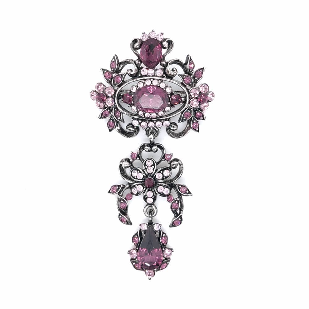 Retro Crystal Brooch Amethyst