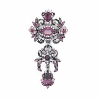 Retro Crystal Brooch Amethyst