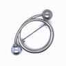Gun Metal Colour Faux Pearl Brooch