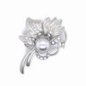 Faux Pearl Small Bouquet Brooch Silver