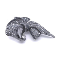 Black Colour Crystal Big Ribbon Brooch