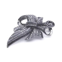 Black Colour Crystal Big Ribbon Brooch