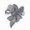 Black Colour Crystal Big Ribbon Brooch