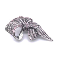 Purple Colour Crystal Big Ribbon Brooch