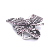 Purple Colour Crystal Big Ribbon Brooch