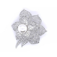 Flower Faux Pearl Brooch