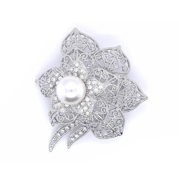 Flower Faux Pearl Brooch