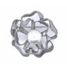 Gun Metal Colour Flower Faux Pearl Brooch