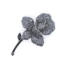 Gun Metal Colour Crystal Rose Brooch