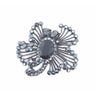 Gun Metal Colour Crystal Lace Brooch