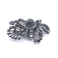 Gun Metal Colour Crystal Lace Brooch
