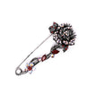 Red Rose Vine Pin Brooch