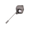 Faux Silver Pearl Lapel Pin Black