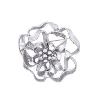 Silver Colour Flower Faux Pearl Brooch