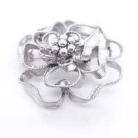Silver Colour Flower Faux Pearl Brooch