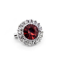 Crystal Small Support Brooch Red
