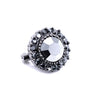 Crystal Small Support Brooch Black