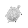 Crystal Turtle Big Brooch or Pendant Silver