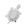 Crystal Turtle Medium Brooch or Pendant Silver