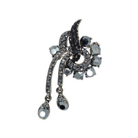 Black Colour Crystal Charm Brooch 2